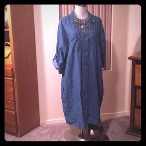 Versatile Chambray Denim Shirt Dress